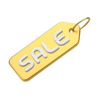 gyllene metallisk försäljning märka rep företag märka diagonal realistisk 3d ikon illustration vektor