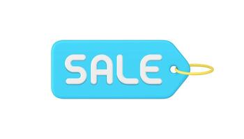 Blau Verkauf Marketing Verkauf Angebot Etikett Seil Ring Einkaufen Werbung Design 3d Symbol realistisch vektor