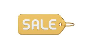 Verkauf Etikett Seil golden metallisch Prämie Geschäft Verkauf Preis aus 3d Symbol realistisch Vorlage vektor
