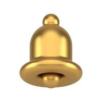 Prämie Ring Glocke Anruf Netz Benachrichtigung Etikette Warnung metallisch golden 3d Symbol realistisch vektor