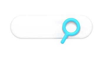 sökande bar internet navigations sträng blå förstoringsglas främre se realistisk 3d ikon vektor