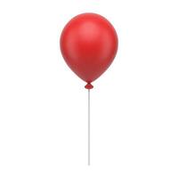 röd glansig romantisk helium ballong på plast pinne Semester överraskning realistisk 3d ikon vektor