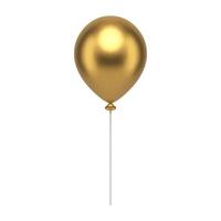 golden fliegend Helium Ballon auf Stock Prämie Urlaub Luft Design festlich Überraschung 3d Symbol vektor