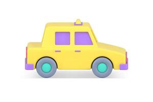 gul taxi bil sedan passagerare transport stad fordon realistisk 3d ikon vektor
