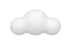 söt vit fluffig moln atmosfär ballong cirkel dimma realistisk 3d ikon illustration vektor