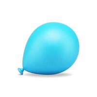 blå helium ballong luft hälsning festlig karneval fest underhållning dekor realistisk 3d ikon vektor