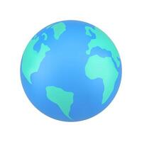 Erde Planet fliegend realistisch 3d Symbol Kontinente Ozean global Erdkunde Karte Kugel Element vektor