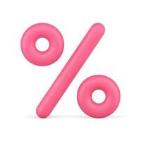 Rosa Prozentsatz Ballon mathematisch Symbol Verkauf Rabatt Vorderseite Aussicht Abzeichen realistisch 3d Symbol vektor