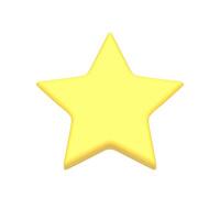 hell Gelb fünf spitz Star glänzend Bewertung Beste vergeben Abzeichen Vorderseite Aussicht realistisch 3d Symbol vektor