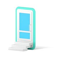 Log im Smartphone Bildschirm Tür Treppe Digital Bedienung Anwendung Konto Zeichen oben 3d Symbol vektor