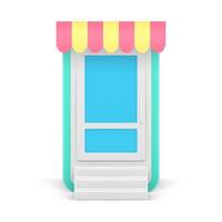 Smartphone App online Einkaufen Log im Zeichen oben Eingang mit Fenster Überdachung Markise 3d Symbol vektor