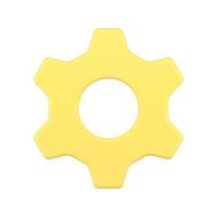 Zahnrad Ausrüstung Mechanismus Arbeitsablauf Rahmen Ingenieurwesen Unterstützung Gelb Abzeichen 3d Symbol vektor
