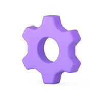 lila kugghjul isometrisk knapp arbetsflöde miljö industriell optimering teknik 3d ikon vektor