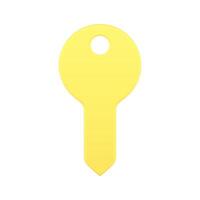 Gelb glänzend Vertikale Schlüssel Tür Zugriff Anmeldung Steuerung Anwendung Abzeichen realistisch 3d Symbol vektor