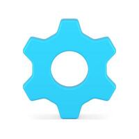blå kugghjul kugghjul mekanisk redskap industriell brainstorming fabrik maskineri 3d ikon vektor