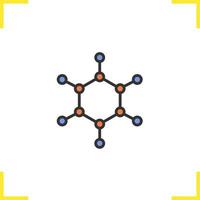 Farbsymbol für Moleküle. molekulares Strukturmodell. isolierte Vektorillustration vektor