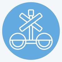 Symbol Zug halt unterzeichnen. verbunden zu Zug Bahnhof Symbol. Blau Augen Stil. einfach Design Illustration vektor