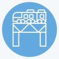 ikon bro över de flod tåg. relaterad till tåg station symbol. blå ögon stil. enkel design illustration vektor