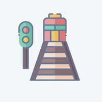 Symbol Eisenbahn. verbunden zu Zug Bahnhof Symbol. Gekritzel Stil. einfach Design Illustration vektor