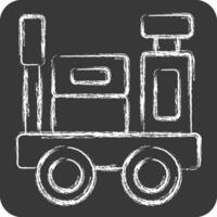 Symbol Gepäck Wagen. verbunden zu Zug Bahnhof Symbol. Kreide Stil. einfach Design Illustration vektor