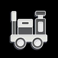 ikon bagage vagn. relaterad till tåg station symbol. glansig stil. enkel design illustration vektor
