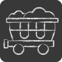 Symbol Kohle Wagen. verbunden zu Zug Bahnhof Symbol. Kreide Stil. einfach Design Illustration vektor