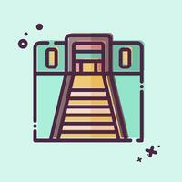 Symbol Tunnel. verbunden zu Zug Bahnhof Symbol. mb Stil. einfach Design Illustration vektor