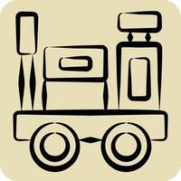 Symbol Gepäck Wagen. verbunden zu Zug Bahnhof Symbol. Hand gezeichnet Stil. einfach Design Illustration vektor