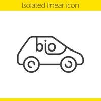 Lineares Symbol für Bioautos. dünne Linie Abbildung. Umweltfreundliches Automobilkontursymbol. Vektor isolierte Umrisszeichnung