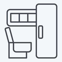 Symbol Toilette auf Zug. verbunden zu Zug Bahnhof Symbol. Linie Stil. einfach Design Illustration vektor