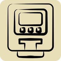 ikon parkering meter. relaterad till smart stad symbol. hand dragen stil. enkel design illustration vektor