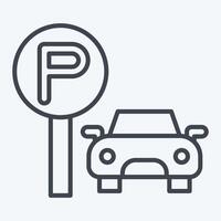 Symbol Parkplatz Bereich. verbunden zu Clever Stadt Symbol. Linie Stil. einfach Design Illustration vektor