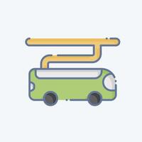 Symbol elektrisch Bus. verbunden zu Clever Stadt Symbol. Gekritzel Stil. einfach Design Illustration vektor