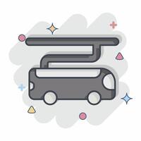 Symbol elektrisch Bus. verbunden zu Clever Stadt Symbol. Comic Stil. einfach Design Illustration vektor