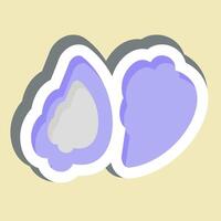 Aufkleber Auster. verbunden zu Meeresfrüchte Symbol. einfach Design Illustration vektor