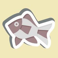 Aufkleber atlantisch Fisch. verbunden zu Meeresfrüchte Symbol. einfach Design Illustration vektor