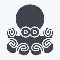 Symbol Krake. verbunden zu Meeresfrüchte Symbol. Glyphe Stil. einfach Design Illustration vektor