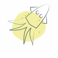 Symbol Tintenfisch. verbunden zu Meeresfrüchte Symbol. Farbe Stelle Stil. einfach Design Illustration vektor