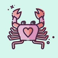 Symbol Krabbe. verbunden zu Meeresfrüchte Symbol. mb Stil. einfach Design Illustration vektor