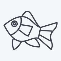 Symbol atlantisch Fisch. verbunden zu Meeresfrüchte Symbol. Linie Stil. einfach Design Illustration vektor