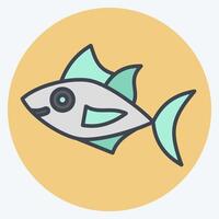 Symbol Thunfisch. verbunden zu Meeresfrüchte Symbol. Farbe Kamerad Stil. einfach Design Illustration vektor