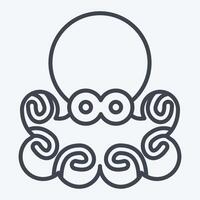 Symbol Krake. verbunden zu Meeresfrüchte Symbol. Linie Stil. einfach Design Illustration vektor