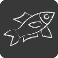 ikon sardin. relaterad till skaldjur symbol. krita stil. enkel design illustration vektor