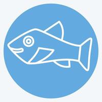 Symbol Forelle. verbunden zu Meeresfrüchte Symbol. Blau Augen Stil. einfach Design Illustration vektor