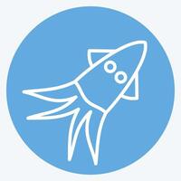 Symbol Tintenfisch. verbunden zu Meeresfrüchte Symbol. Blau Augen Stil. einfach Design Illustration vektor