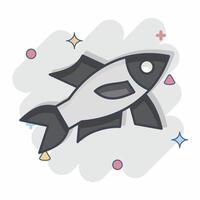 Symbol Sardine. verbunden zu Meeresfrüchte Symbol. Comic Stil. einfach Design Illustration vektor