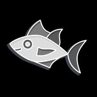 Symbol Thunfisch. verbunden zu Meeresfrüchte Symbol. glänzend Stil. einfach Design Illustration vektor