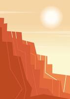 stor kanjon väst öken- landskap illustration. de bra amerikan öken- morgon. väst vante buttes vektor