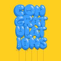 Herzliche Glückwünsche - - Gruß Karte Beschriftung Zitat gemacht von Helium Ballon im Briefe Formen. Design zum Einladung Karte, Banner, Netz, Header und Flyer. eben Hand gezeichnet Illustration vektor