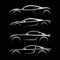 einstellen von Sport Auto Silhouette Symbole Konzept Illustration vektor